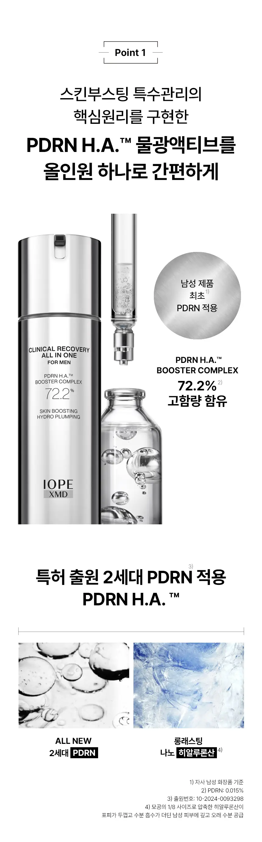 [맨PDRN]아이오페 XMD 클리니컬 리커버리 올인원 포맨 기획 120g(+30g) 상세페이지 4